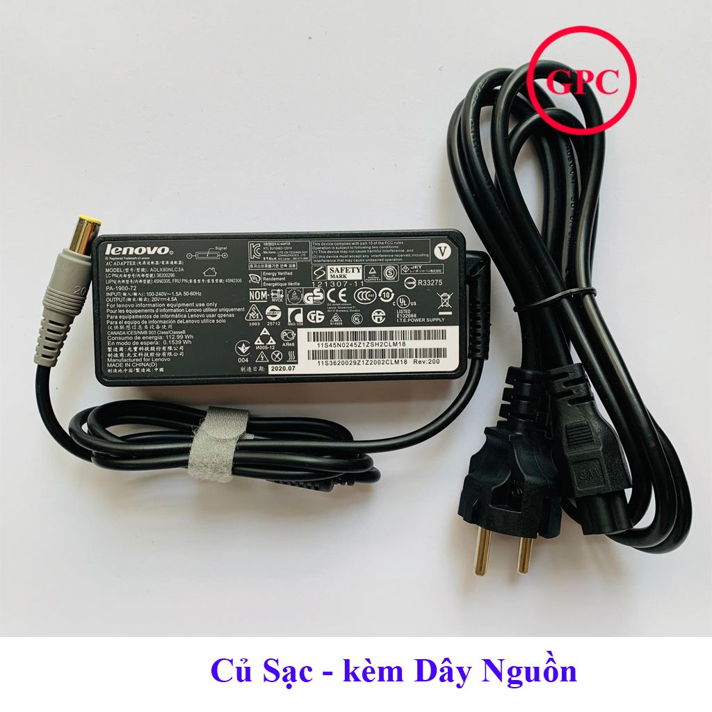 Sạc laptop lenovo thinkpad 20v - 4.5a - 90w chân kim 7.9x5.5mm thay cho dòng ibm t420 t420s x200 x220 x230 t400 t410 t430 t430s