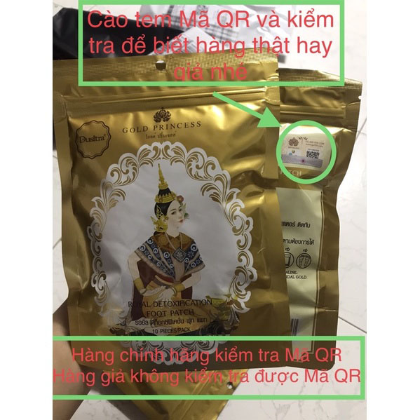Combo 2 Gói dán thải độc chân chính hãng Gold Princess Thái Lan (gói 10 miếng)
