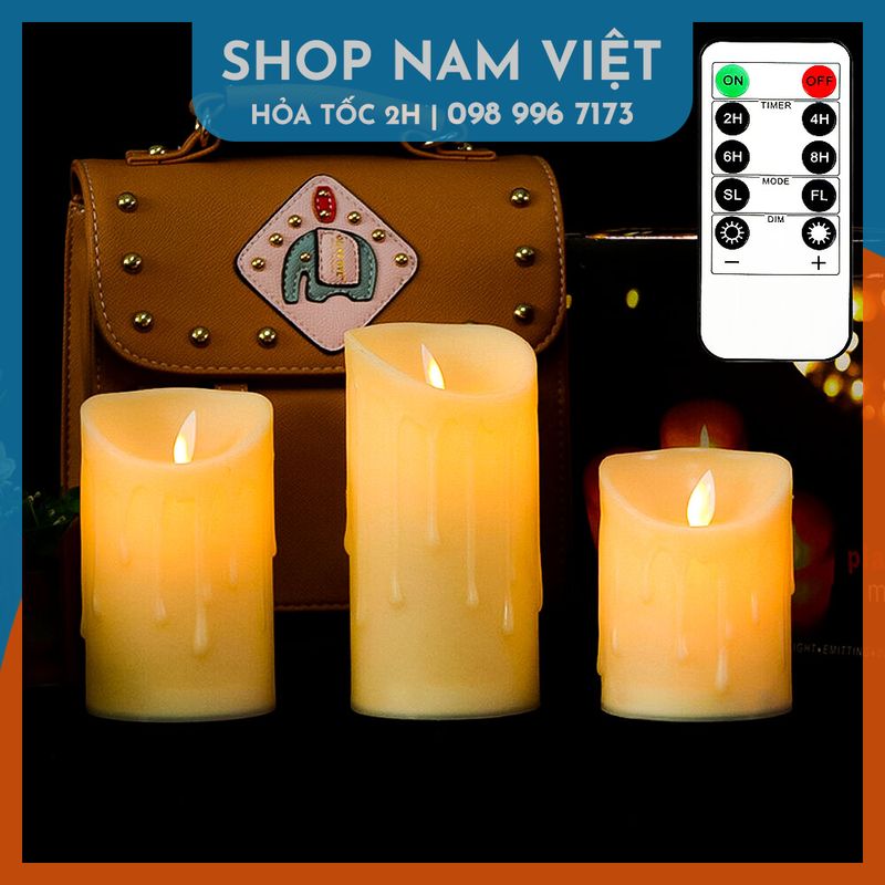 Nến Điện Tử Tim Lắc Thân Sáp Siêu Thật
