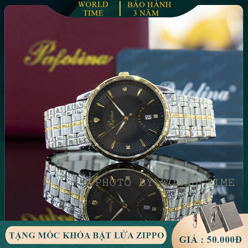 Đồng hồ nam Pafolina 5028M full box, kính sapphire chống xước, chống nước, thẻ bảo hành 3 năm toàn quốc