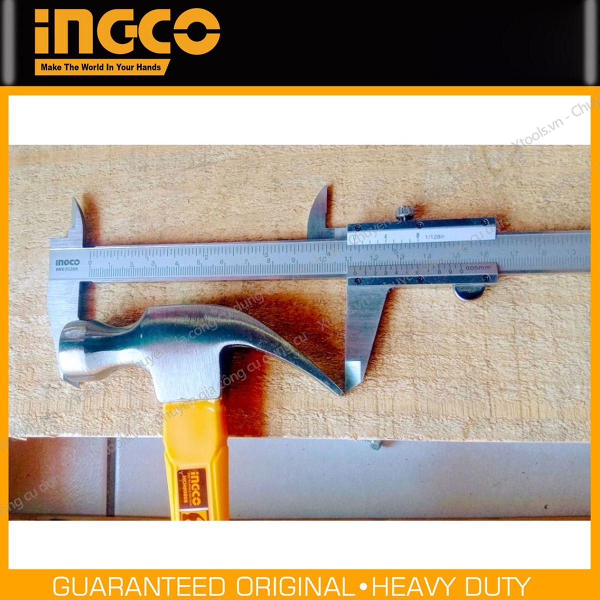 Thước kẹp cơ siêu chính xác INGCO thước cặp thép Cr-V siêu cứng chống rỉ chuẩn xác tuyệt đối sửa chữa cơ khí tiện kim loại