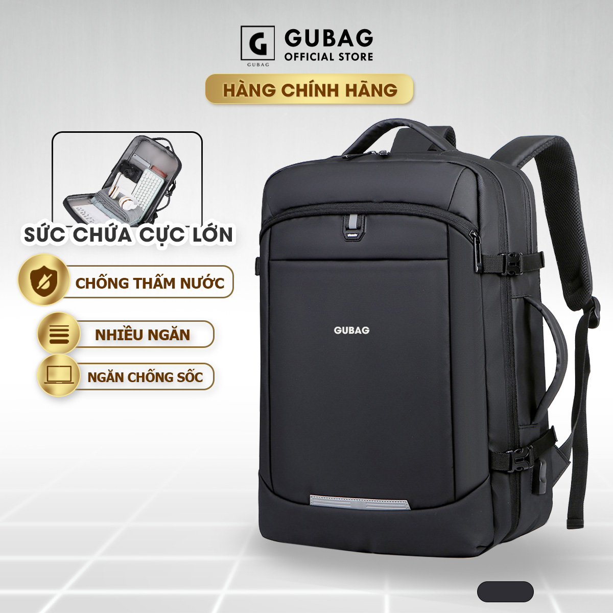 Balo đựng laptop công sở GUBAG, đựng laptop 13, 14, 15