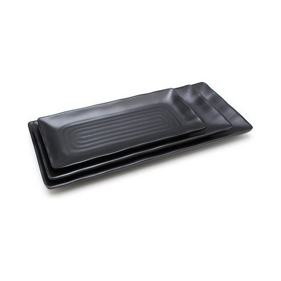 Đĩa wkp085 wkp105 wkp012 | đĩa melamine đen nhám chữ nhật