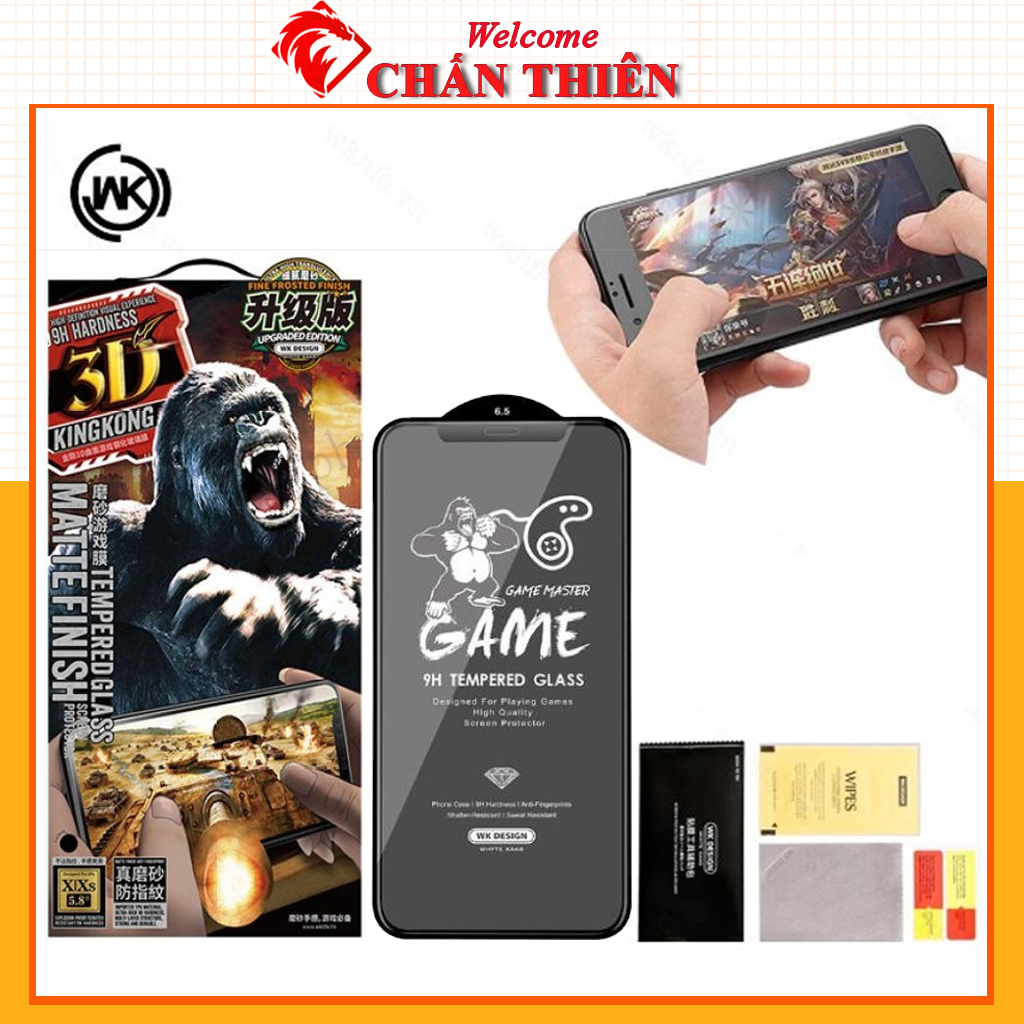 Kính Cường Lực Chống vân tay Iphone 15 15+ 15Pro max Xsmax 14 Pro max 7 Plus 8 Plus X Xs Xr 11 Promax 12 Pro max 13 13 Pro 13 Promax KingKong 3D Nhám Siêu Xịn [3D Nhám]