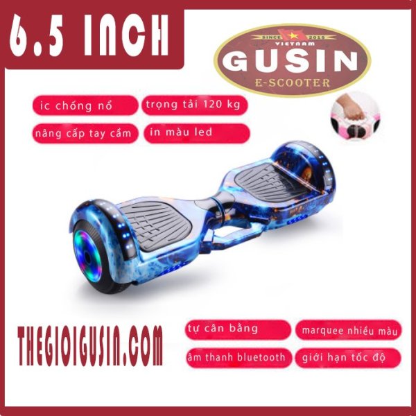 [HCM]xe thăng bằng điện GuSin 6.5inch Màu Xanh Dương siêu đẹp - pin trâu 3 tiếng - sườn sắt - Loa Bluetooth 2.0