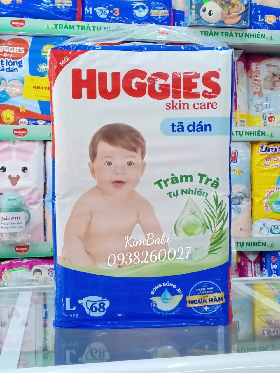 Tã Dán Huggies tràm trà S80/M76/L68/XL62/XXL56 miếng