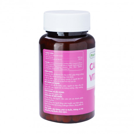 Viên uống Pharmacity Calcium và Vitamin D3 hỗ trợ xương và răng chắc khỏe (Chai 60 viên)