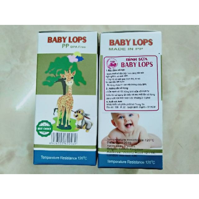 [Hoàn tiền 6%]Bình sữa Baby Lops 60ml cho trẻ sơ sinh