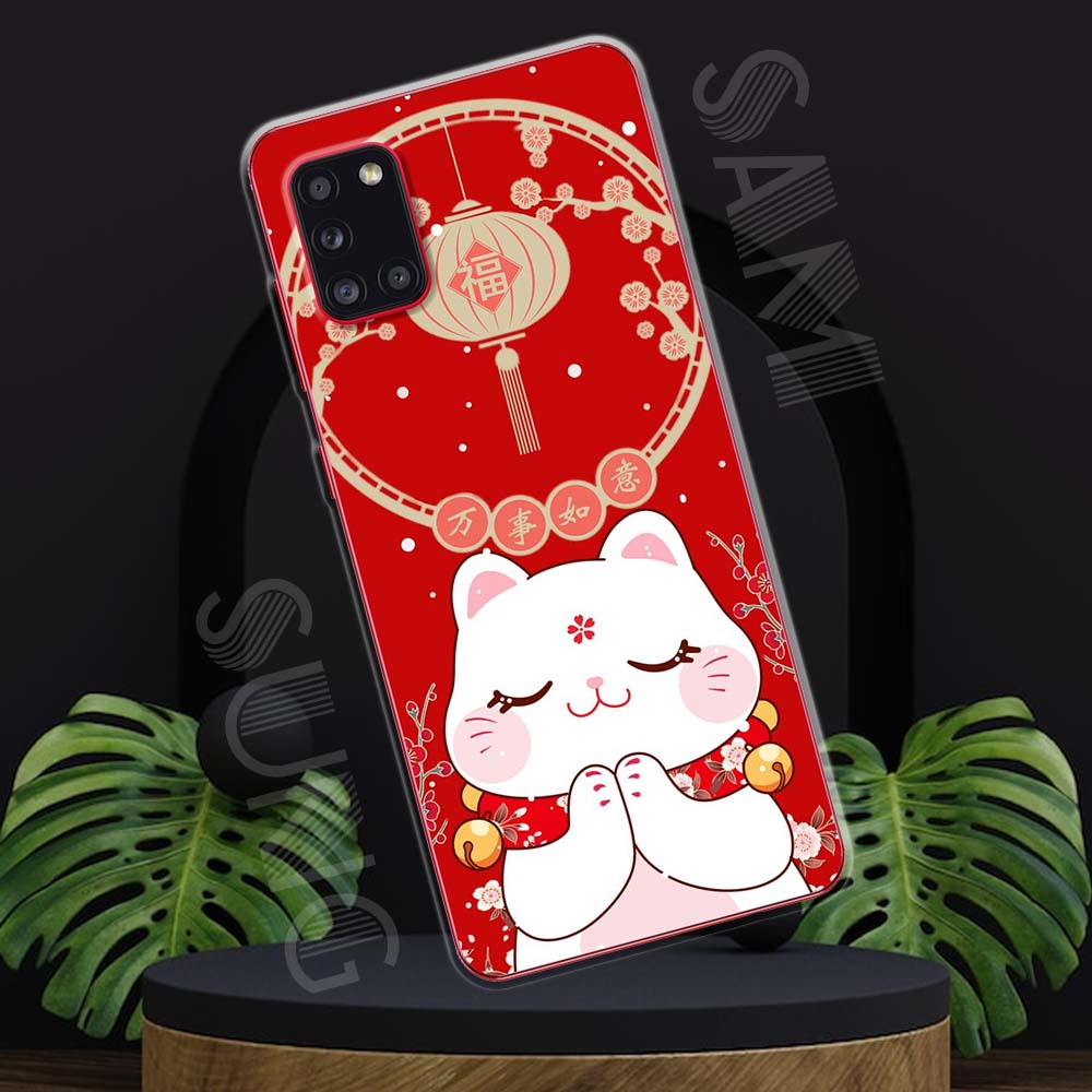 Ốp lưng samsung a31 mẫu bst mèo may mắn tpu