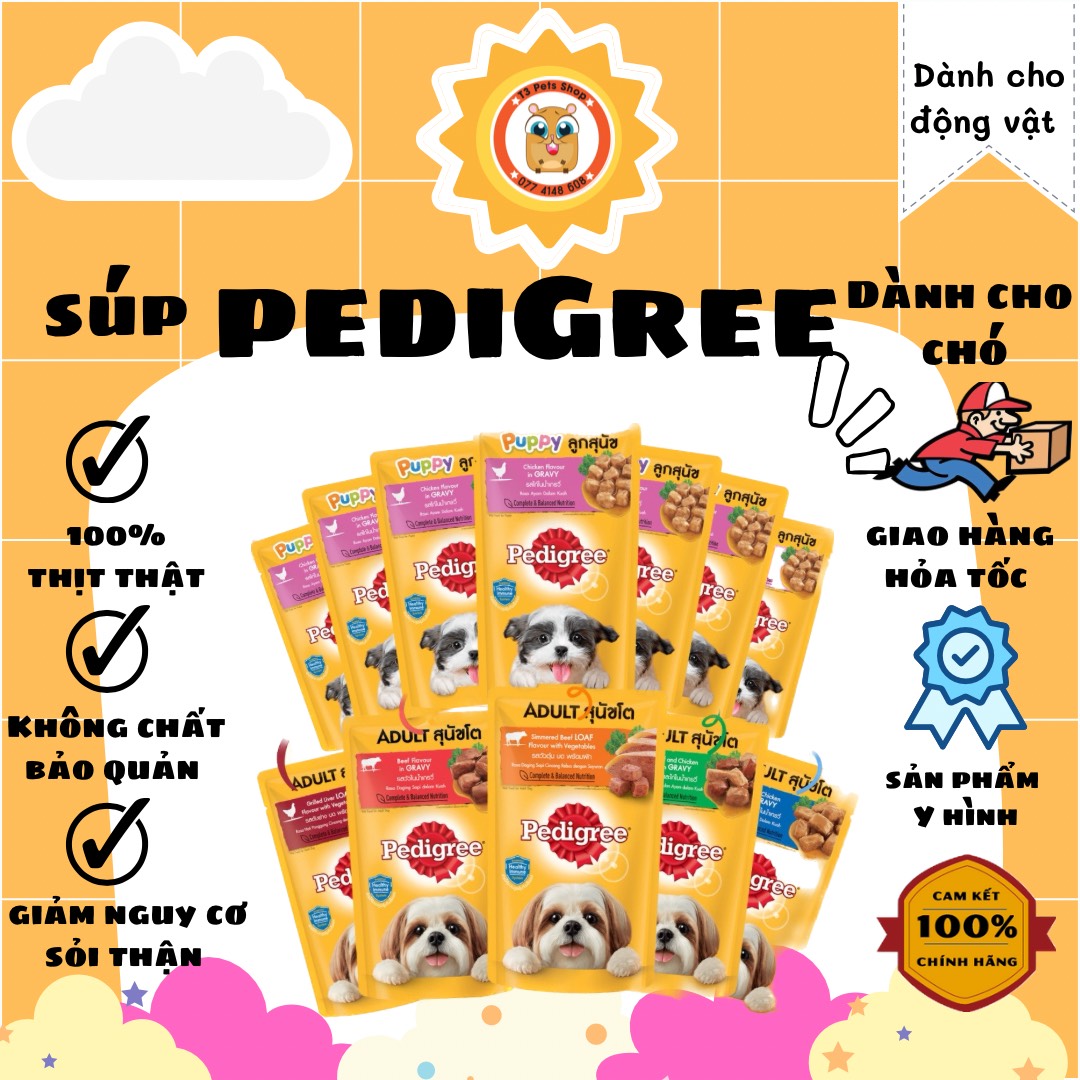 Súp cho chó Pedigree 80gr và 130gr cho chó