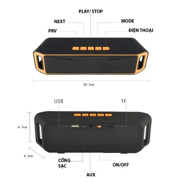 Loa di động Bluetooth SC208 âm thanh cực chất