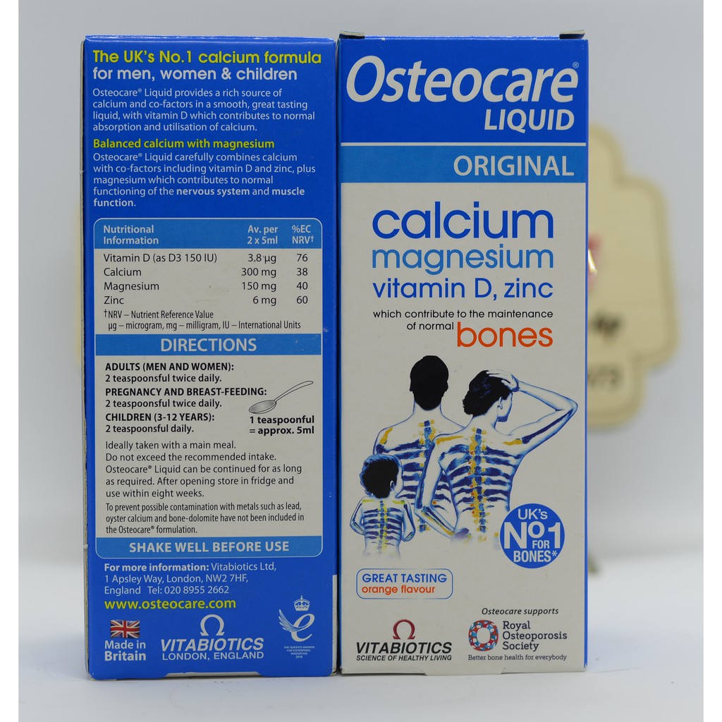 Osteocare Liquid [Uk] Canxi Nước Cho Trẻ Từ 3 Tuổi - 200Ml