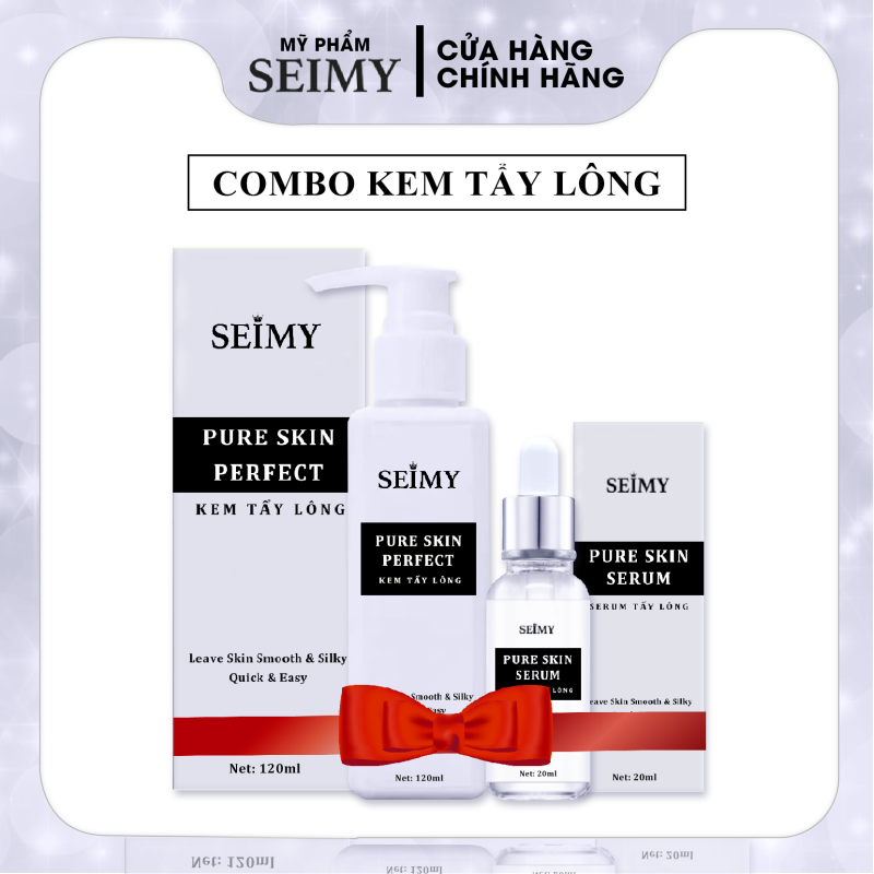 Combo Kem Tẩy Lông Seimy - Pure Skin Perfect triệt sạch bất chấp mọi loại lông vĩnh viễn nhanh gọn chỉ 5 phút nhập khẩu