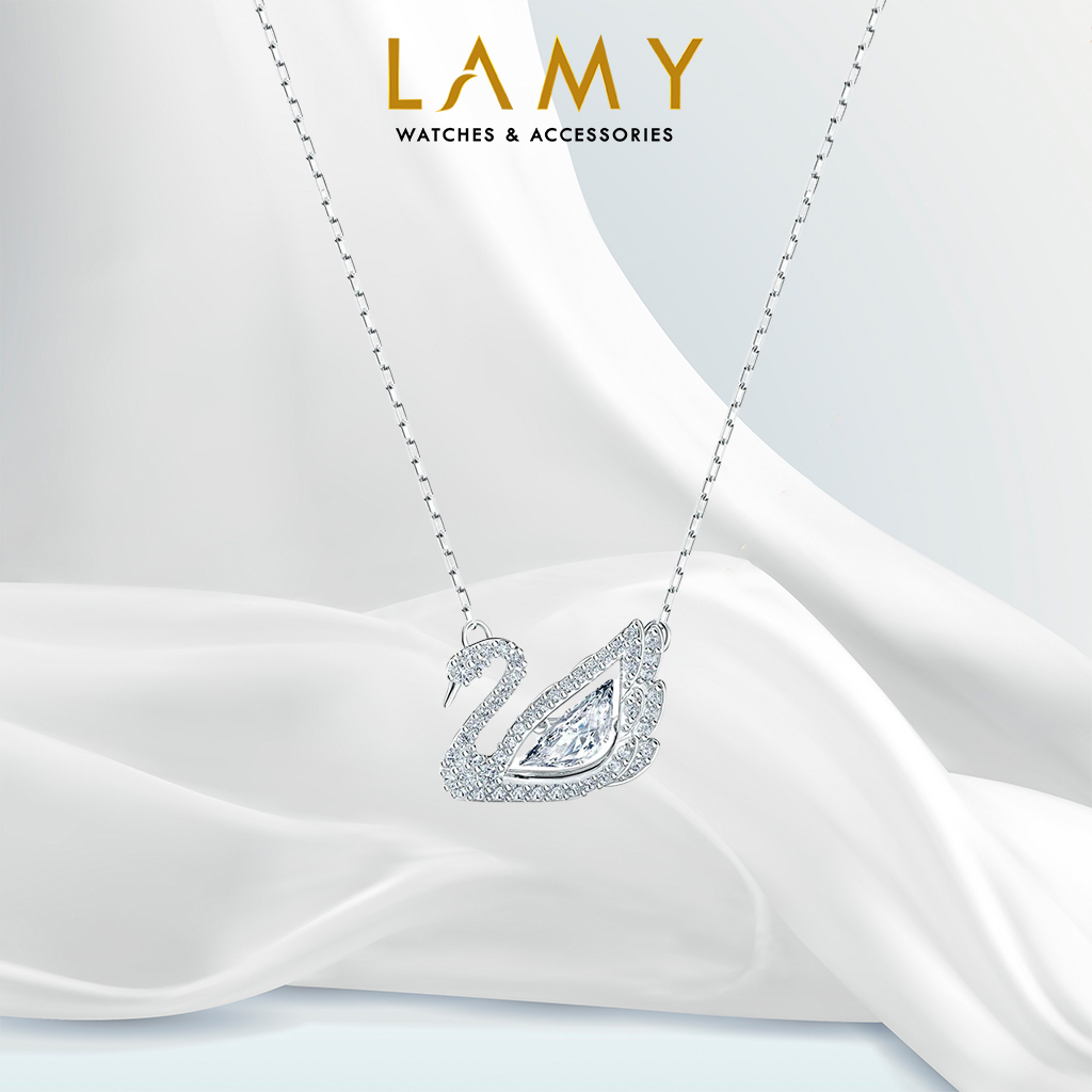 Dây chuyền thiên nga CDE Dancing Swan Necklace Blue CDE6052BU - Dây chuyền bạch kim
