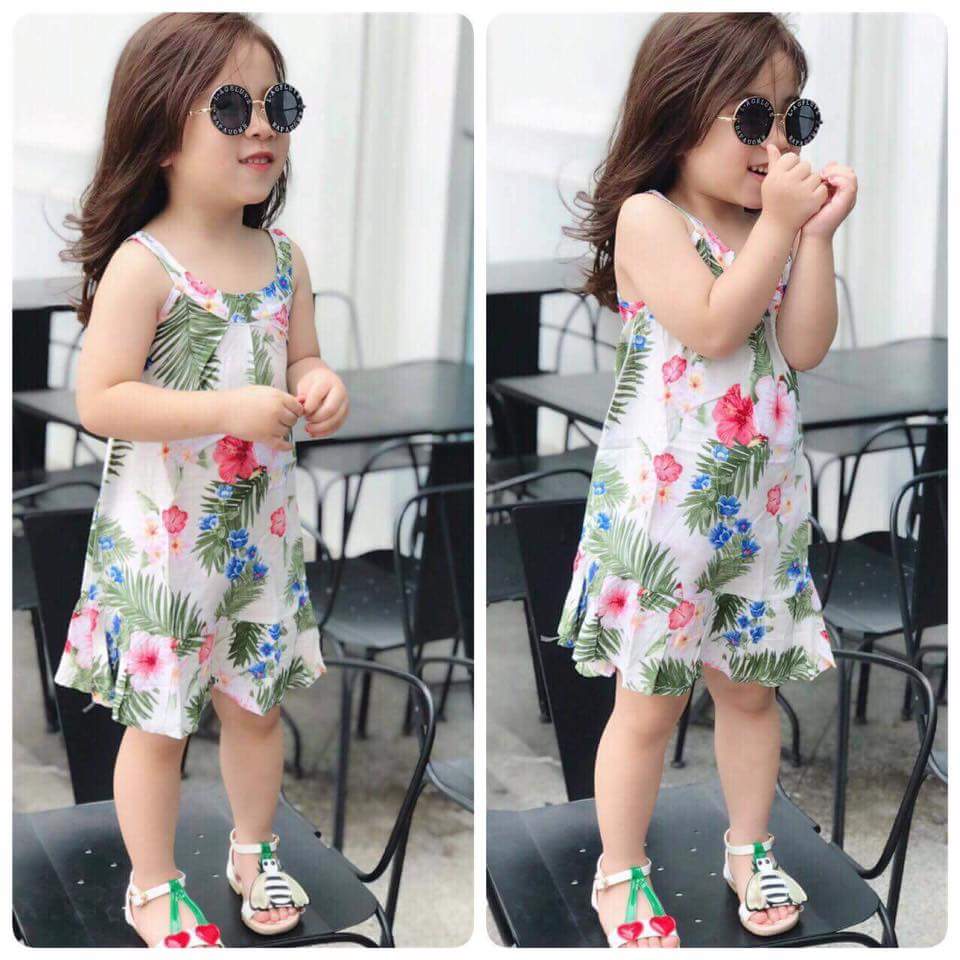 [HCM]Váy lanh lụa 2 dây cho bé