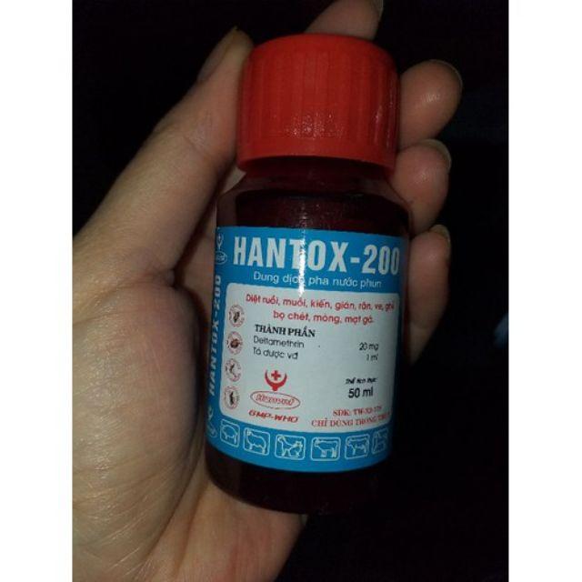 [ Giá sỉ 10 lọ ] Thuốc diệt côn trùng Hantox 200 lọ 50 ml, thuốc đặc trị tận gốc muỗi, gián, kiến, ruồi nhặng, ve rận, bọ chét, bọ chó mèo…
