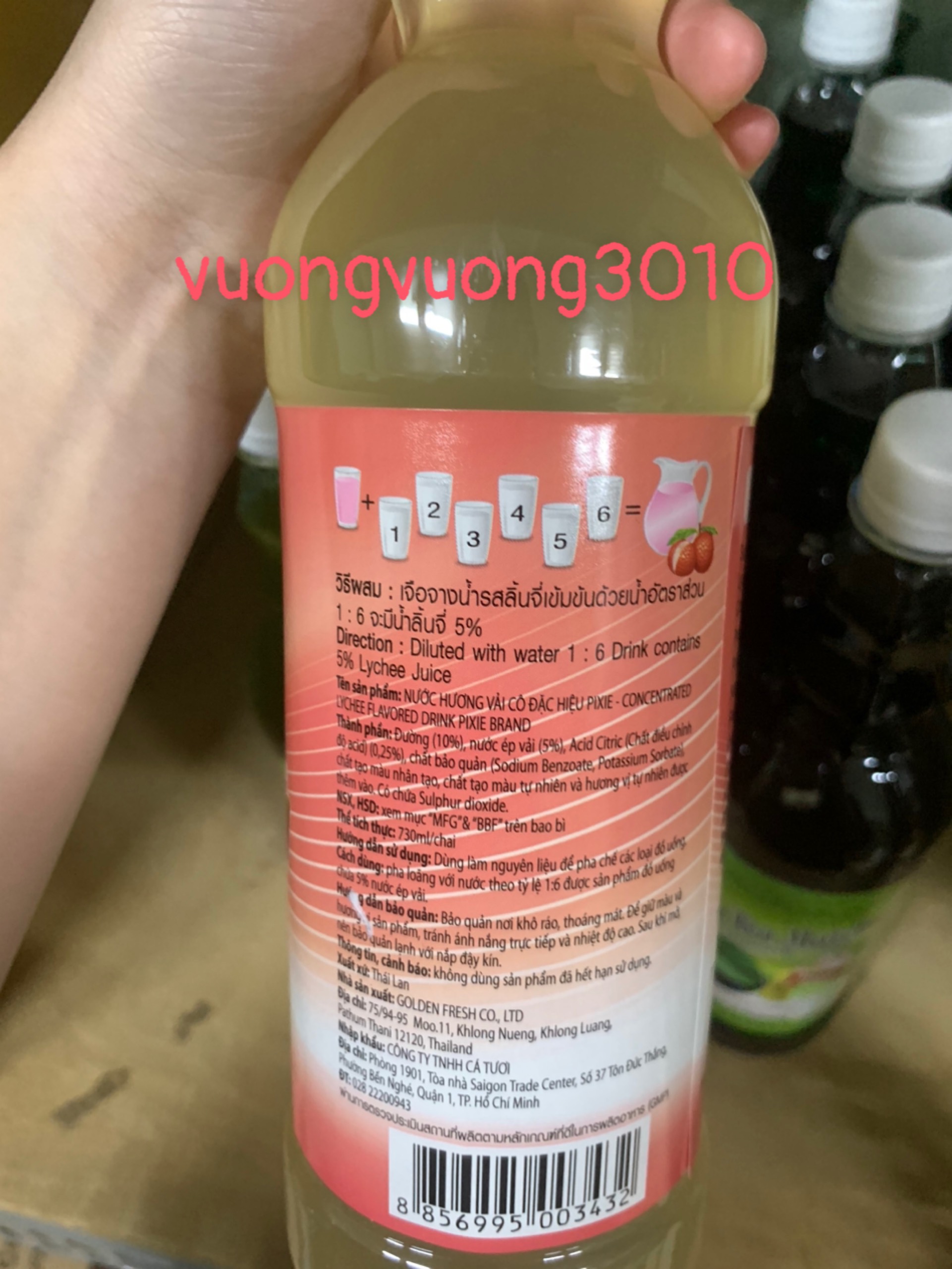 Siro Thái Lan Pixie có đủ vị trái cây 730ml