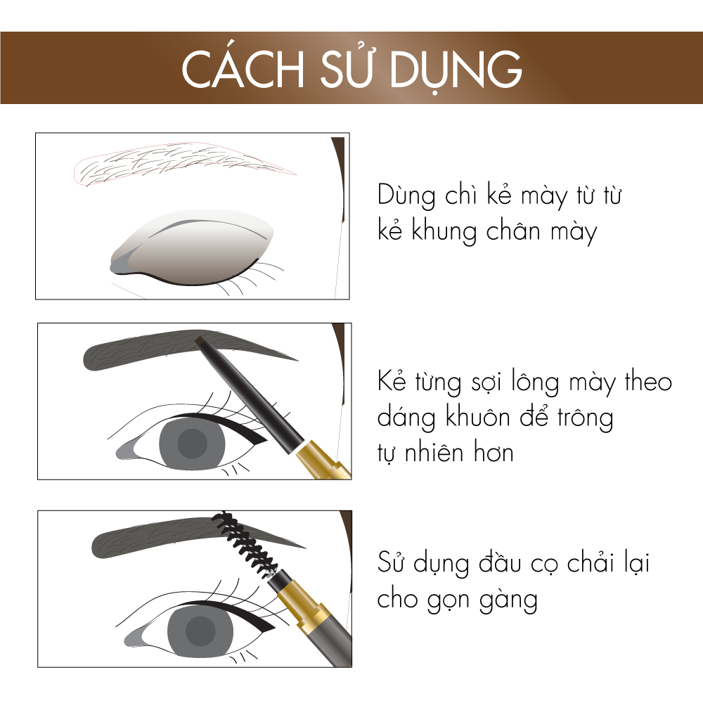 Chì Kẻ Mày Browit Pro Slim Brow Pencil Siêu Mảnh 0.06g .#Cherry Brown