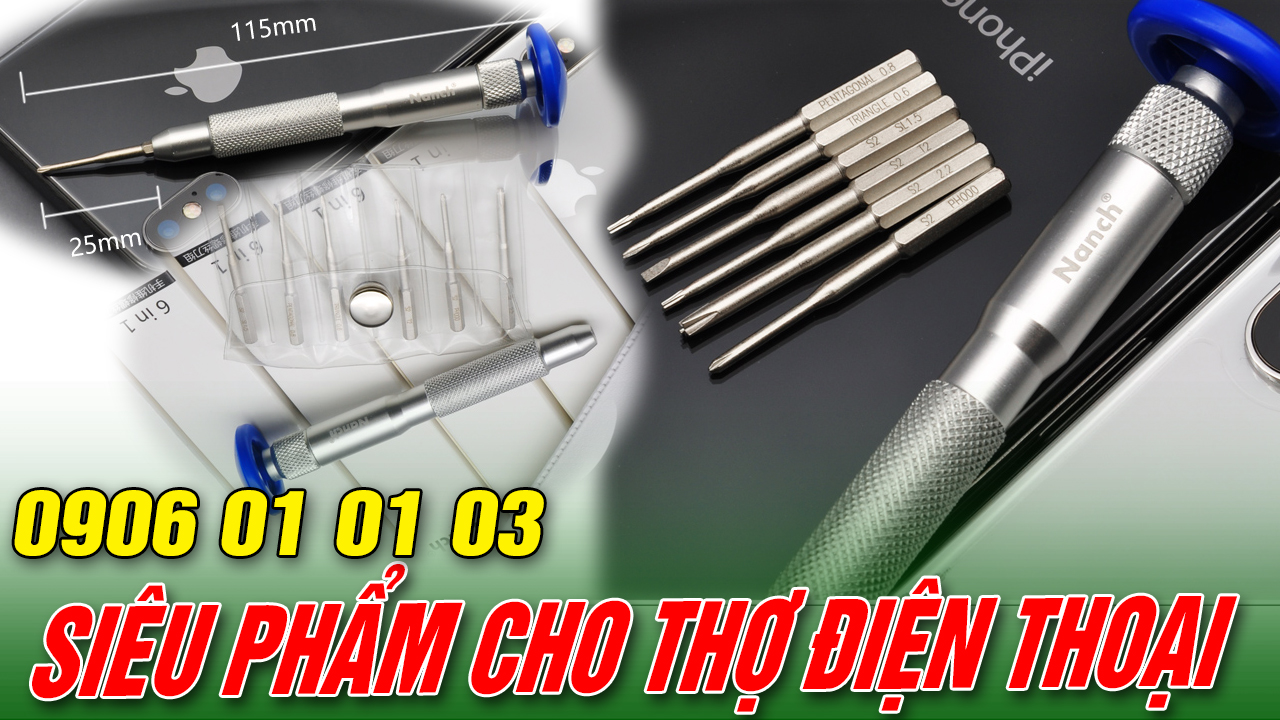 Bộ tua vít chính hãng Nanch S2 : 6 in 1 mở mọi điện thoại