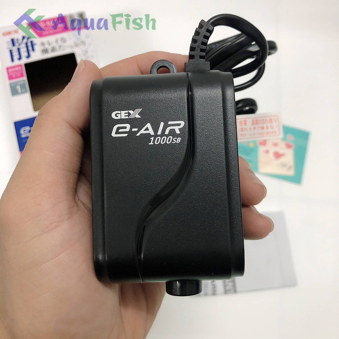 Máy Sục Khí Chạy Êm 1 Vòi GEX E-AIR 1000SB Cho Bể Cá (tặng 1 bộ dây quả sủi)