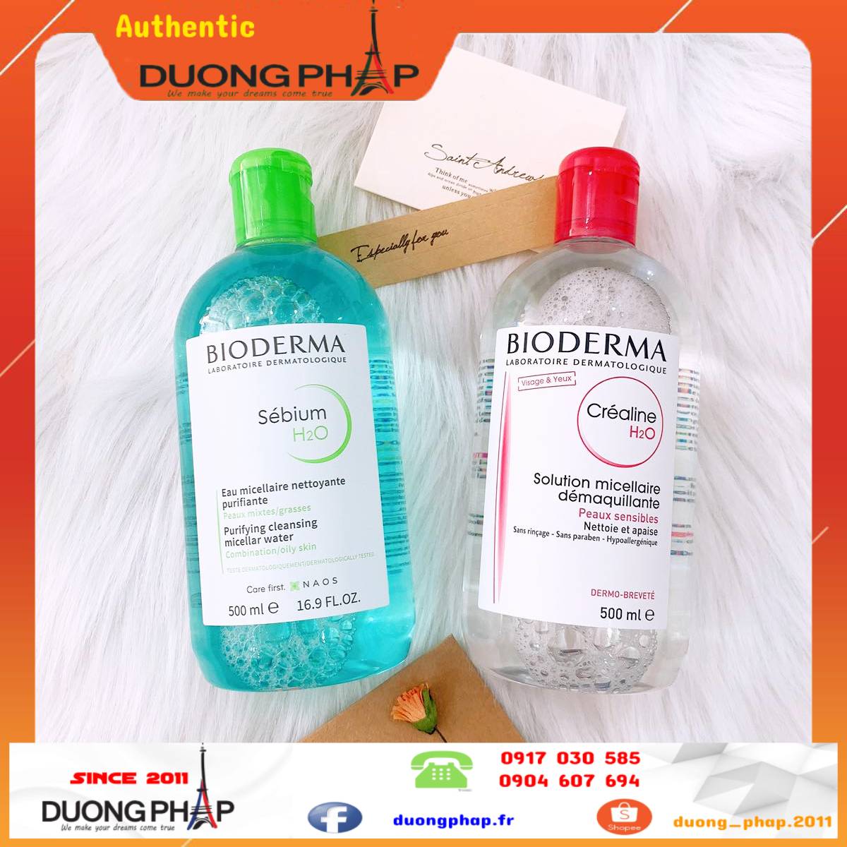 Nước tẩy trang Bioderma hồng 500ml