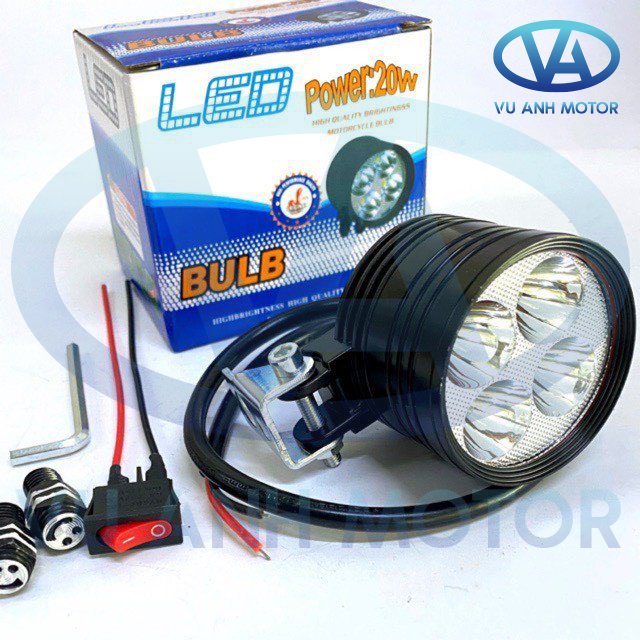 Đèn trợ sáng l4 ngắn 20w 3 chế độ kèm công tắc