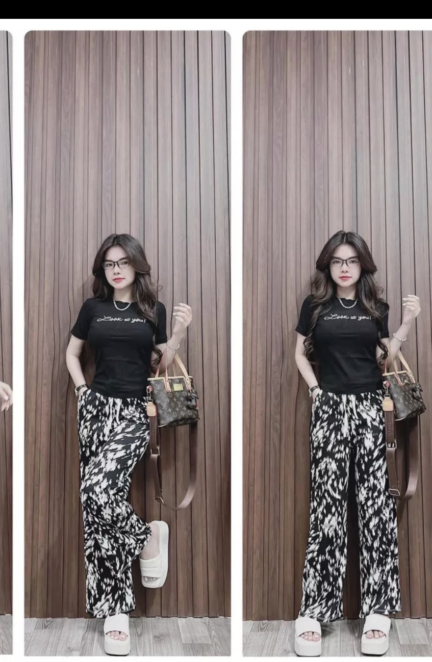 Sét bộ mặc nhà, đồ bộ nữ Bigsize Hằng Moon, Set Bộ Dài Suông Gân Quần Loang