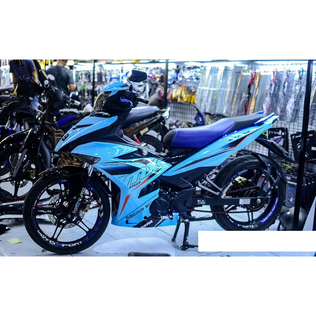 Tem trùm exciter 150 xanh ngọc, độ team trùm decal xe máy ex dán đời 2015-2020