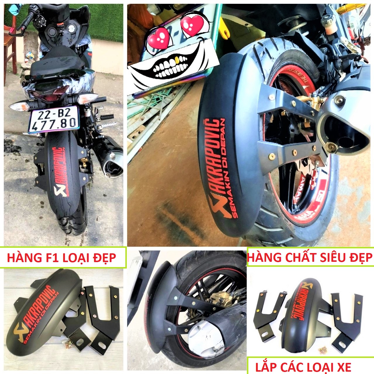 Bộ dè chắn bùn sau Ex 155, 150, winner mẫu mới a21 loại dày đẹp chống rung lắc hàng cao cấp lắp như zin , phụ kiện xe máy