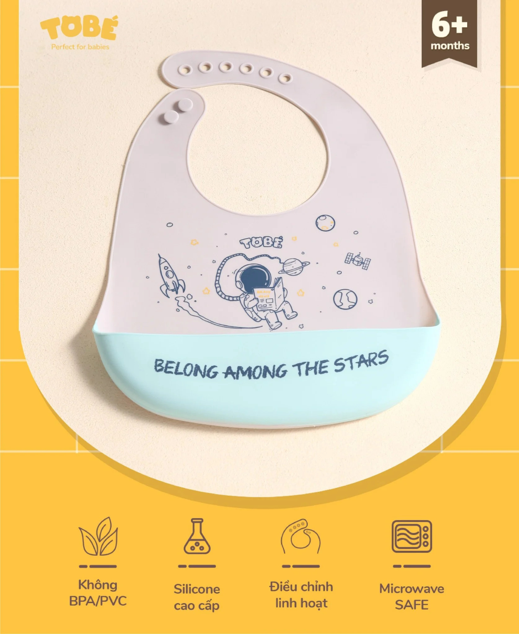 Yếm ăn dặm silicone Tobe’