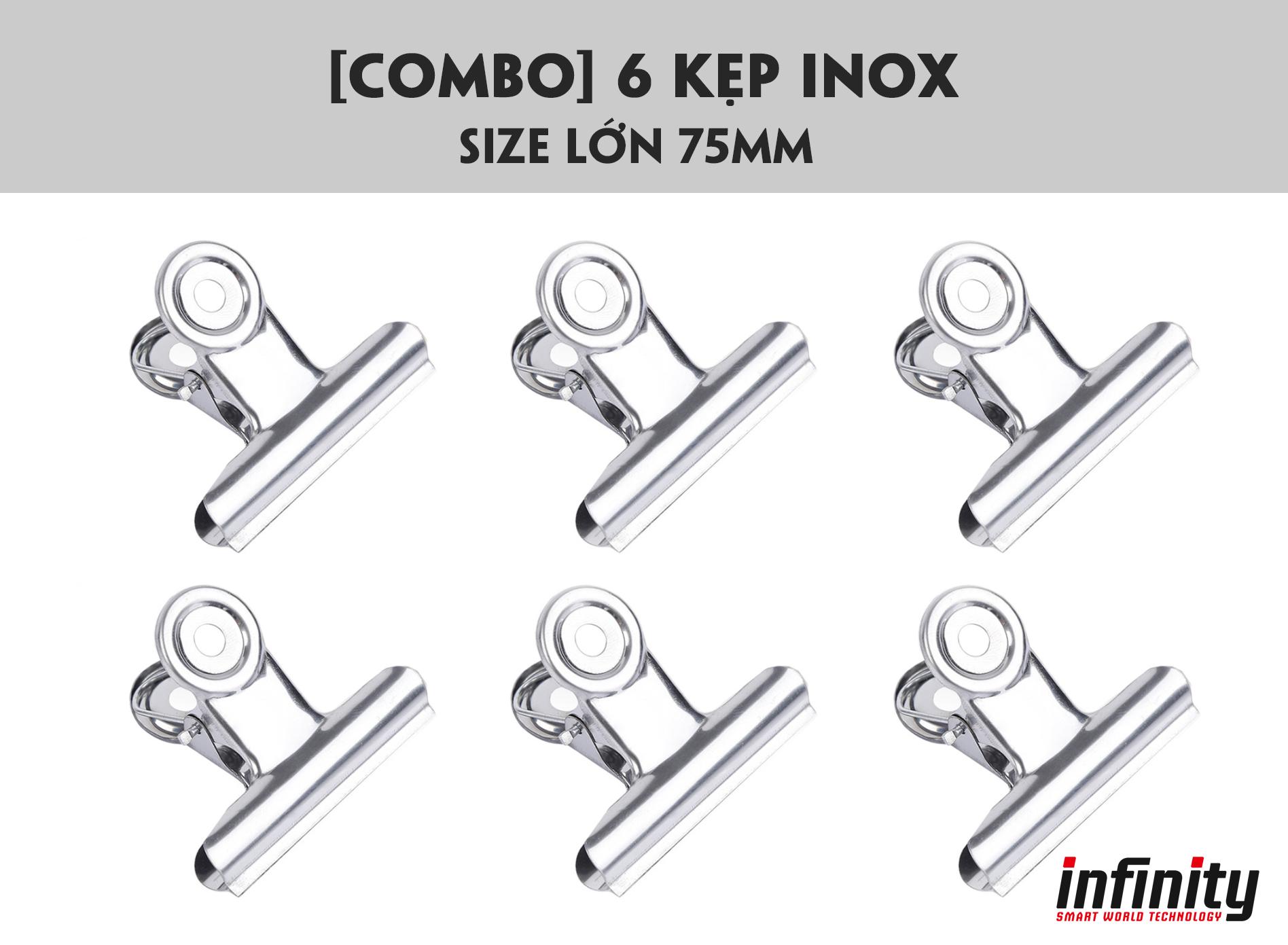 Kẹp inox - kẹp tài liệu, phông nền size lớn 75mm