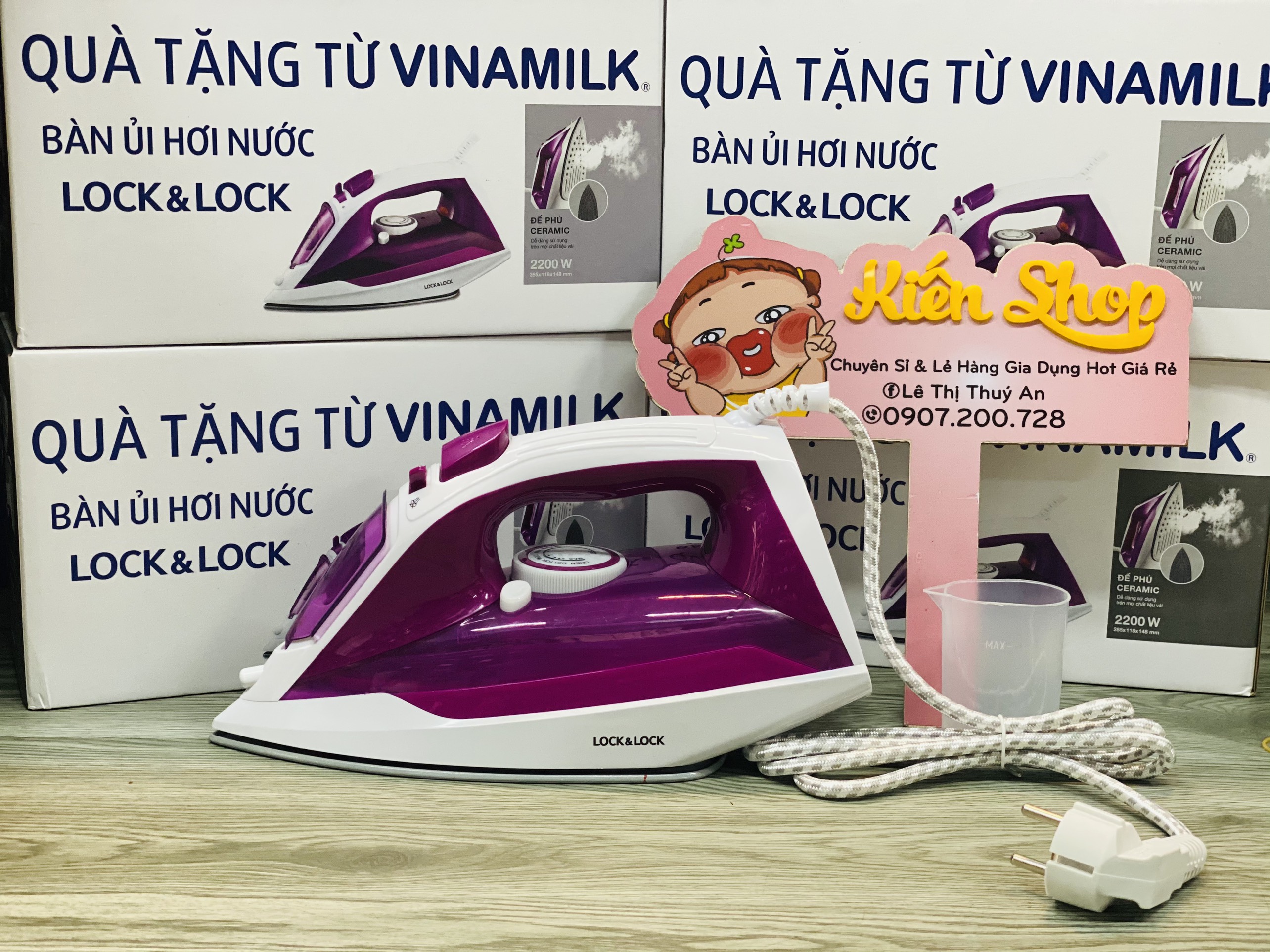 [LOCK & LOCK] BÀN ỦI HƠI NƯỚC UNI146BLU - HÀNG KM VINAMILK