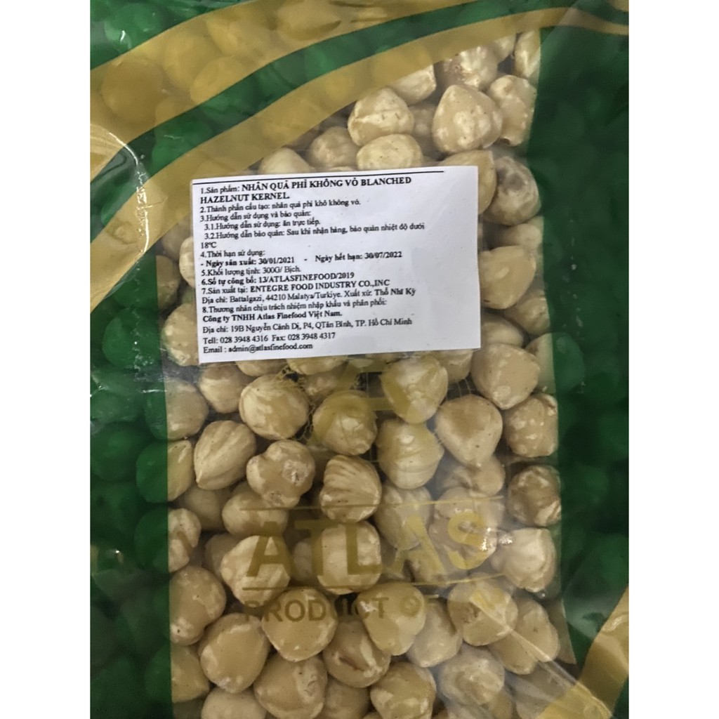 [HCM]Nhân quả phỉ không vỏ Blanched Hazelnut Whole 1KG