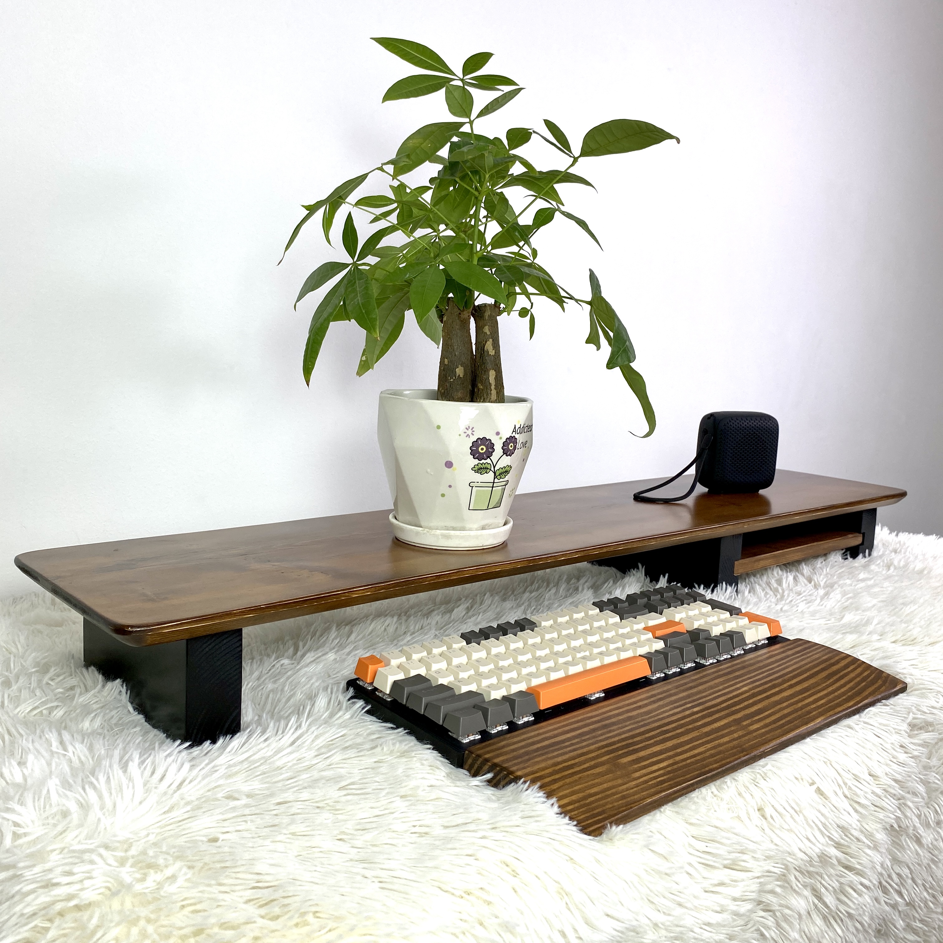 Kệ Màn Hình Máy Tính 3 Chân Gỗ Tự Nhiên