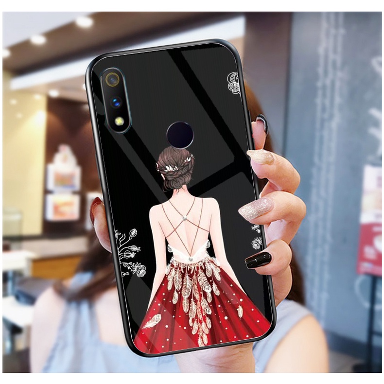 Ốp Lưng OPPO REALME 3, REALME 3 PRO mặt kính cường lực cao cấp, ốp đôi