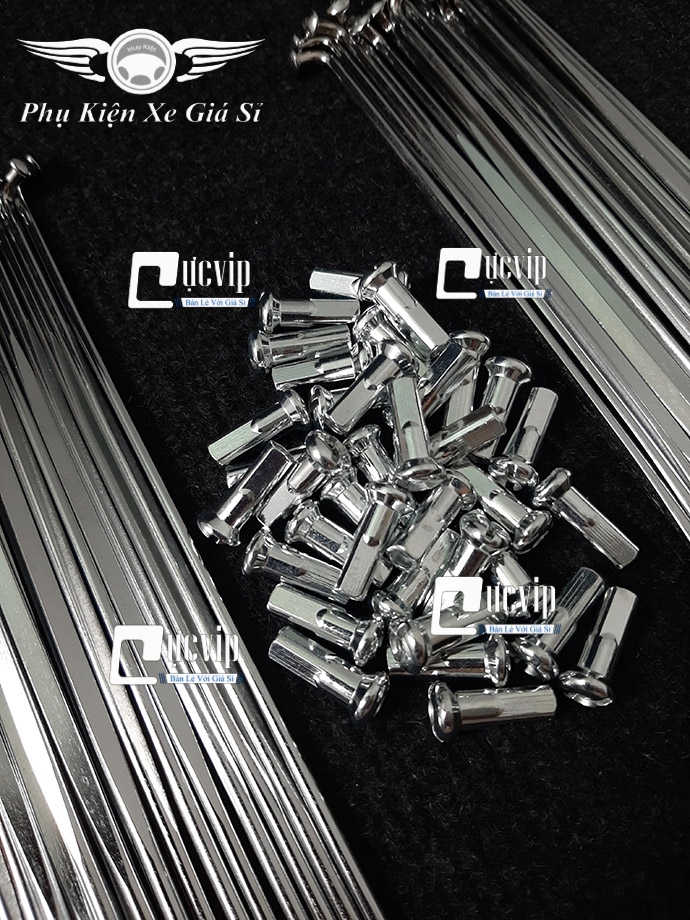 Combo 2 Bộ Căm Dẹp Mạ Crom 1.57 - 1.49 (2 Bánh Đùm) Xe Sirius MS3033
