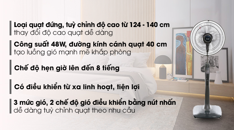 Quạt Đứng Mitsubishi LV16-RA CY-GY - Ghi Đậm (Giá áp dụng giao tại HN, HCM& các tỉnh liên hệ shop)
