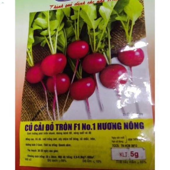 Hạt củ cải đỏ tròn F1 - gói 5 gram