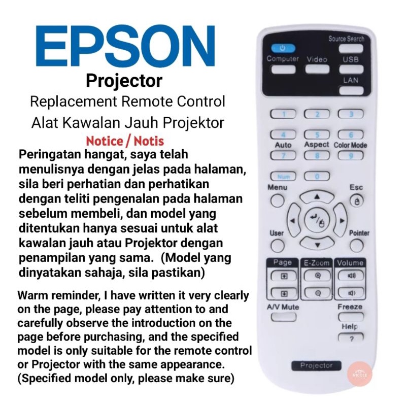 Điều khiển từ xa thay thế máy chiếu epson