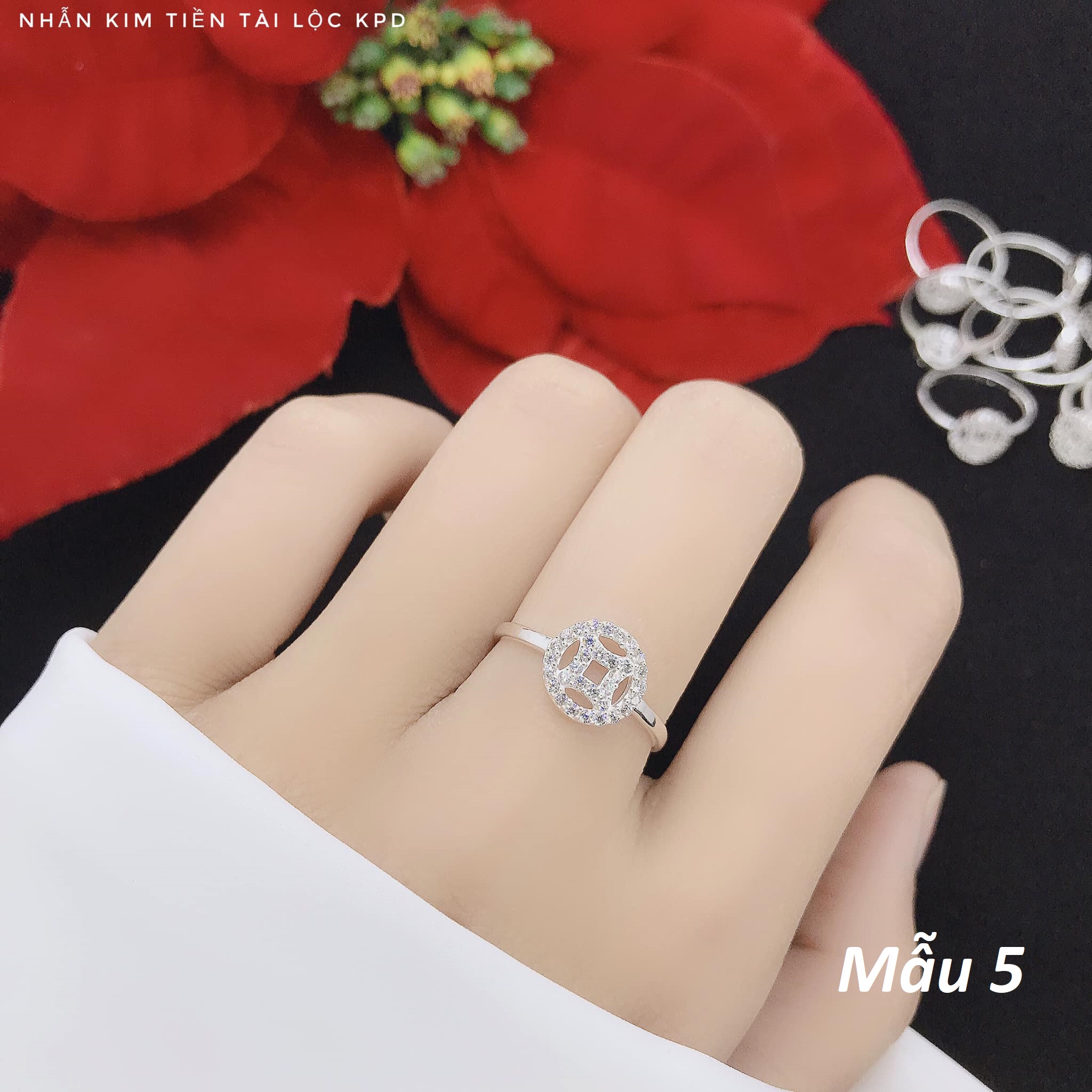 Nhẫn nữ bạc ta kim tiền các mẫu MS53d