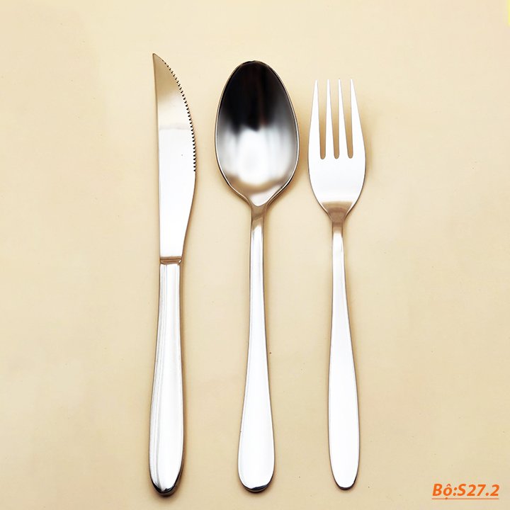 Set 3 món dao nĩa muỗng ăn bít tết S27.2 cao cấp