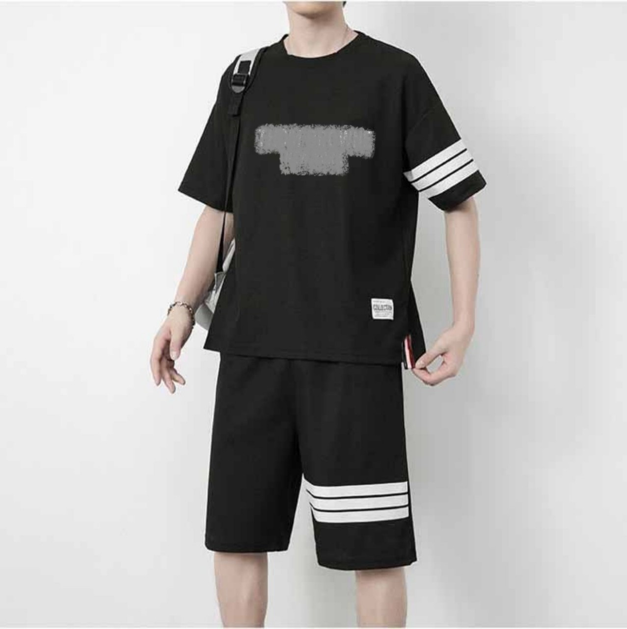 Set bộ thời trang nam phối sọc cá tính S0