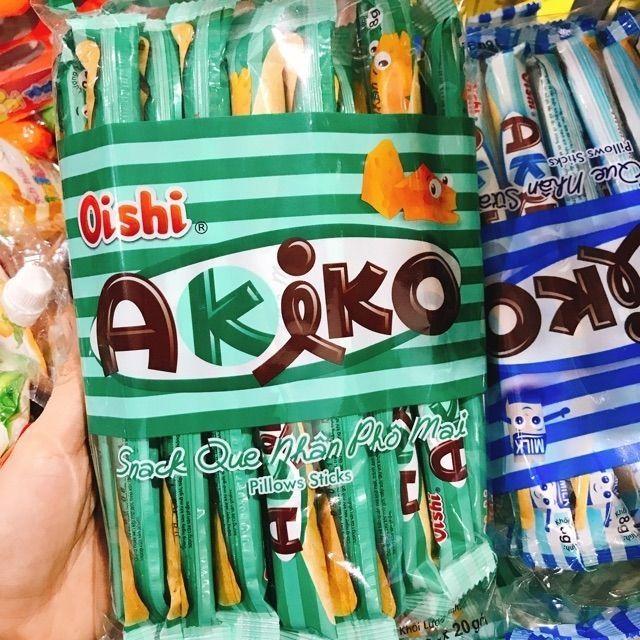Bịch bánh que Akiko. Mỗi bịch gồm 20 que bánh ống nhân kem Akiko của oshi có 6 vị - Đồ Ăn Vặt Giá Rẻ