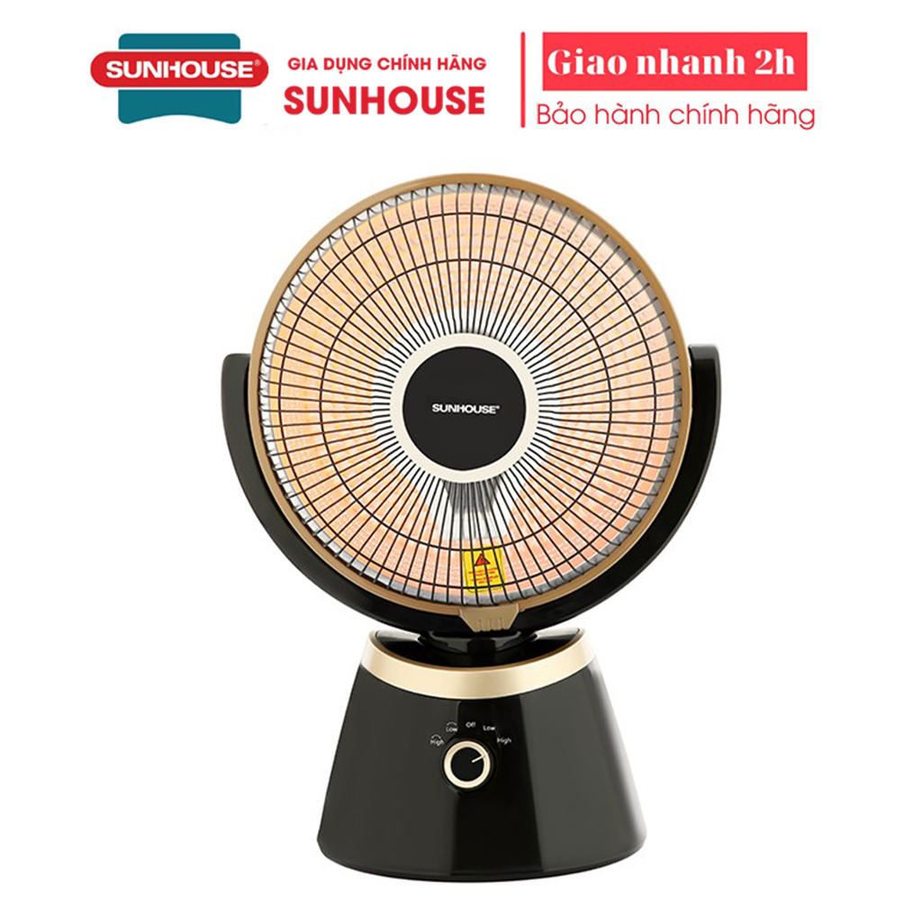 Quạt sưởi carbon Sunhouse SHD7008 + tặng dao làm bếp màu đen