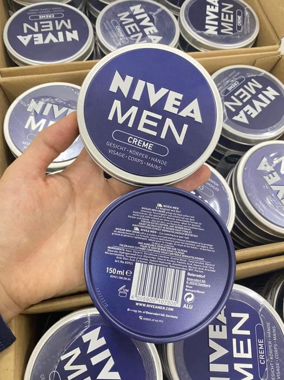 (Hàng mới về) [HÀNG PHÁP CHÍNH HÃNG] - Kem Dưỡng Da NIVEA MEN dành cho Nam Giới 150ml