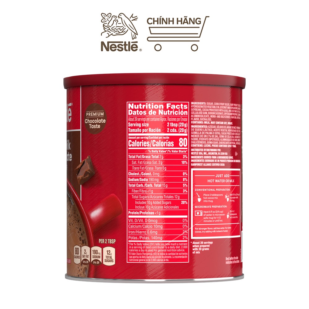 Combo 2 lon bột cacao sữa Nestlé® Hot Cocoa Mix® (Lon giấy 788g)