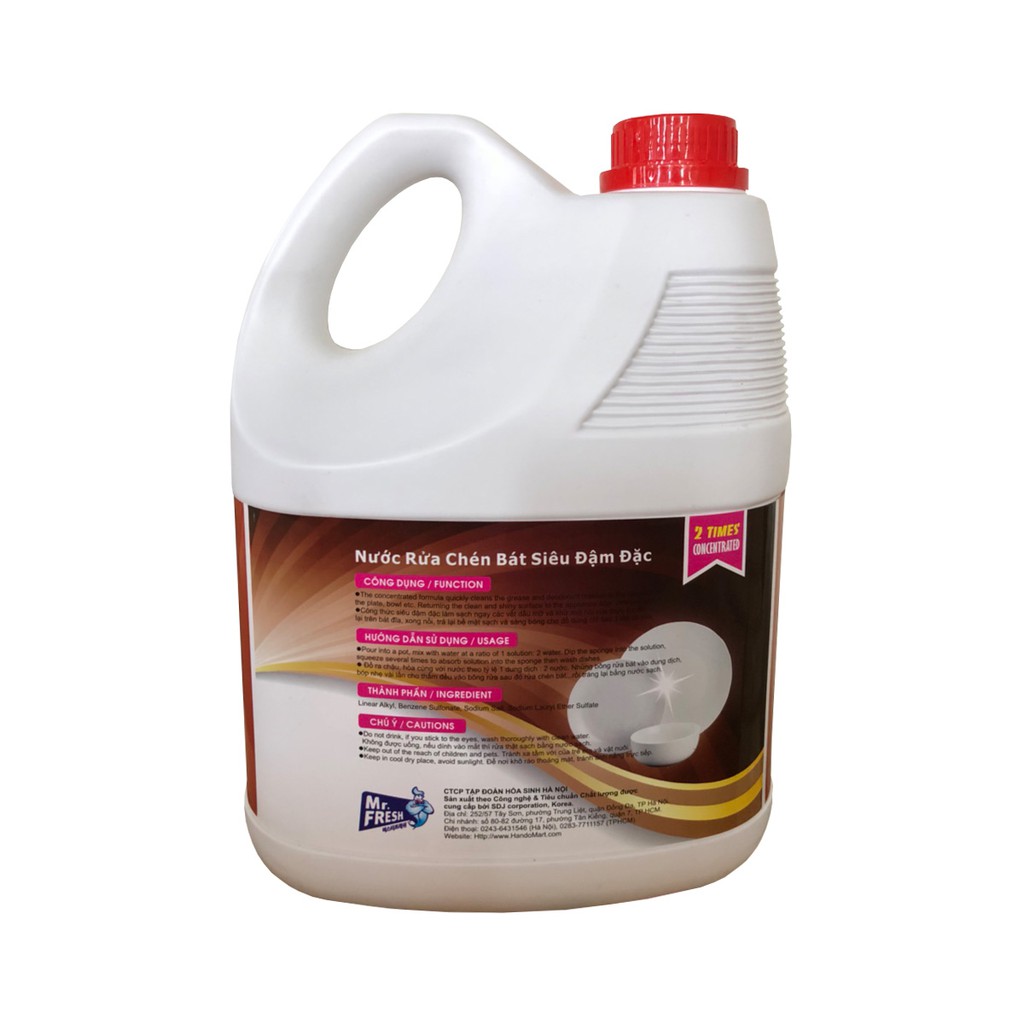 [HCM]Nước rửa chén bát Thương hiệu Mr Fresh Hàn Quốc 3,8L (Hương Quế) BHO30