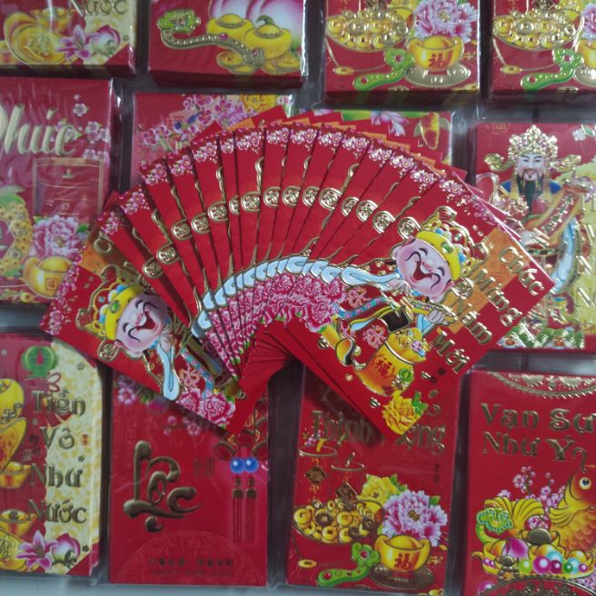 [HCM]COMBO 2000 BAO LÌ XÌ NHỎ NHŨ VÀNG KT 6.5X9.5CM