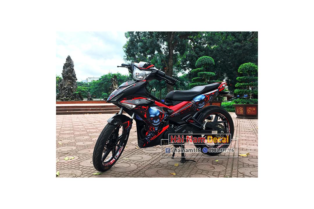 Tem Trùm Exciter 150 Đỏ Đen Đầu Lâu