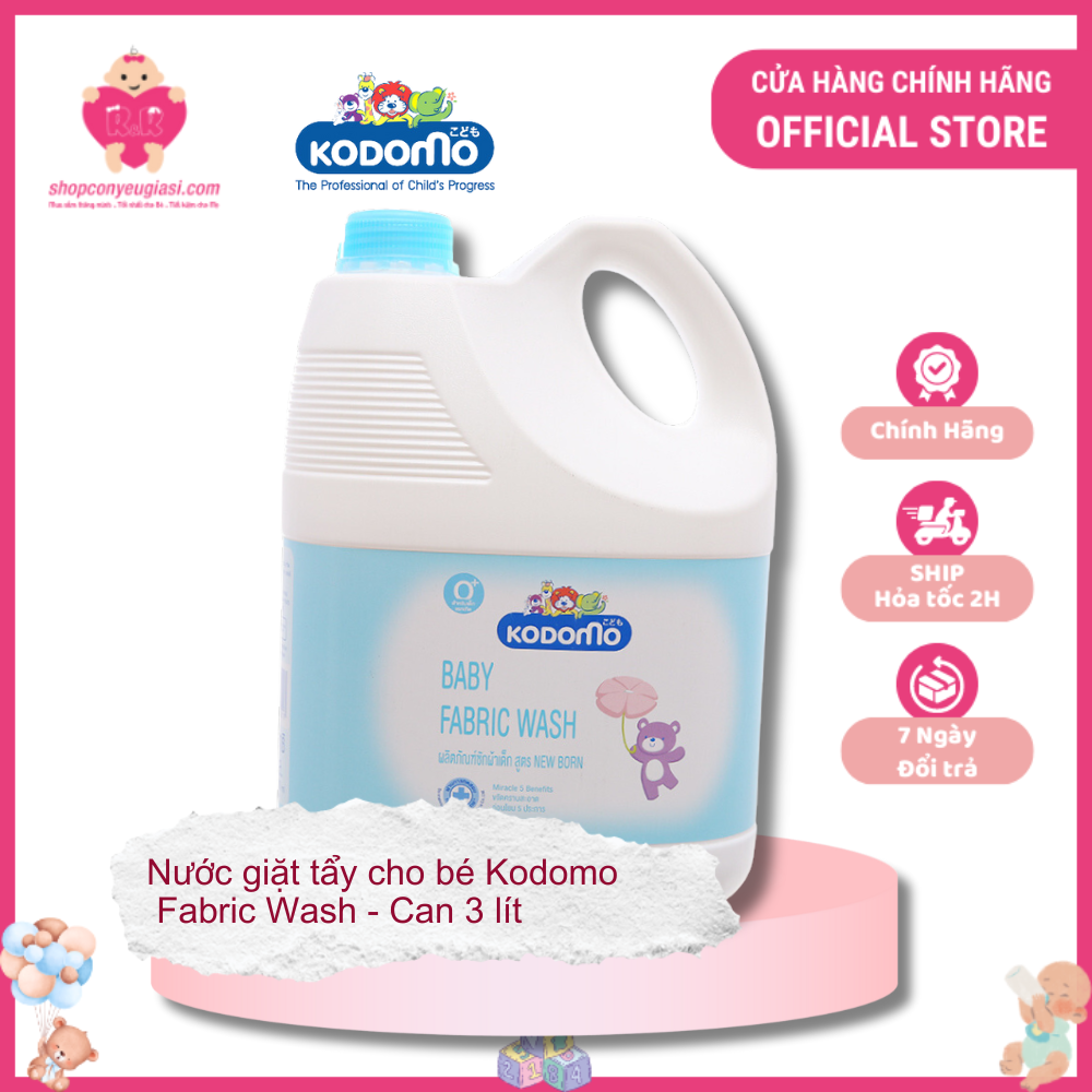 [HCM]Dung Dịch Giặt Kodomo Trắng 3000ml - Thái Lan (Nắp Xanh)